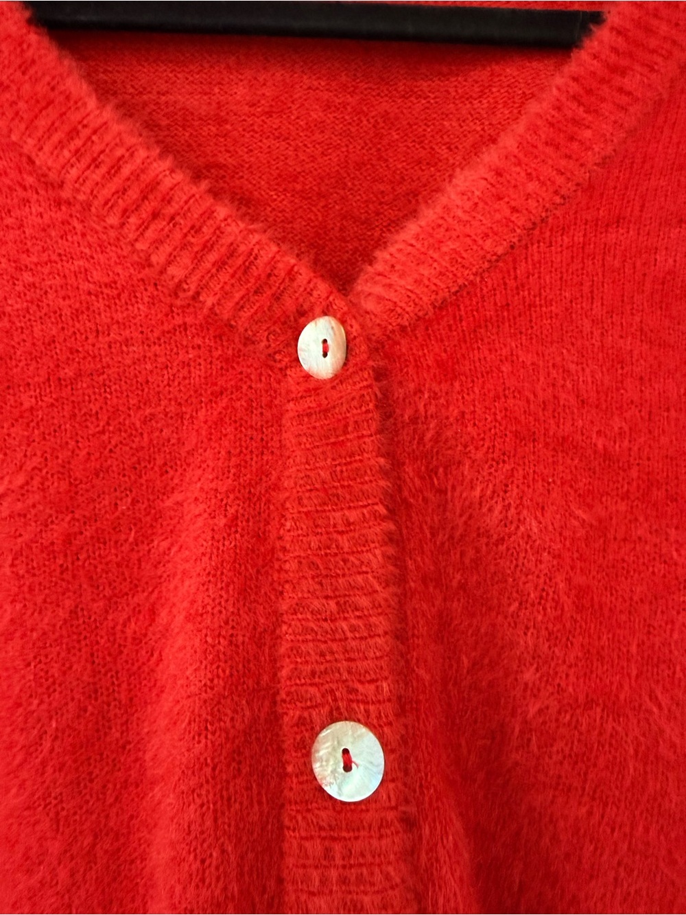 BCBGeneration Red Cropped Button-Front Cardigan - Picture 6 of 6